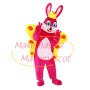 Crown Pink Rabbit Mascot Costume for Birthday Party