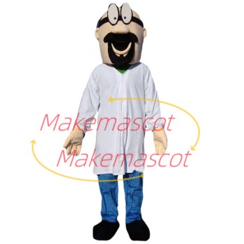 Bearded Scientist In Research Room Mascot Costume Bearded Scientist In Research Room Mascot Costume