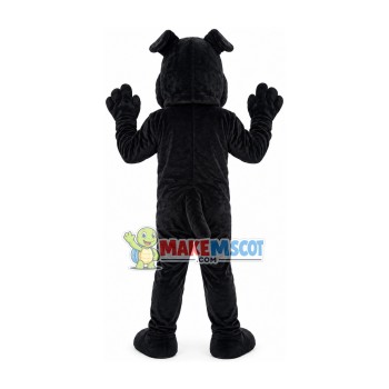 Tethered Collar Black Bulldog Mascot Costume Tethered Collar Black Bulldog Mascot Costume