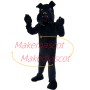 Tethered Collar Black Bulldog Mascot Costume