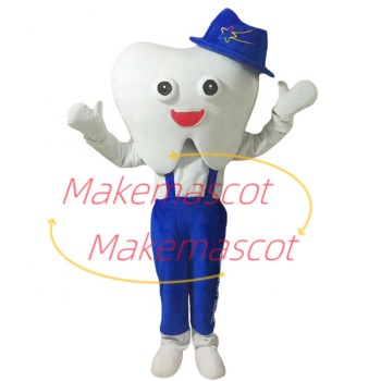 Top Hat Tooth Doll On Display Mascot Costume