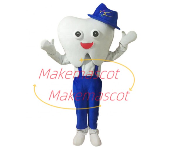 Top Hat Tooth Doll On Display Mascot Costume