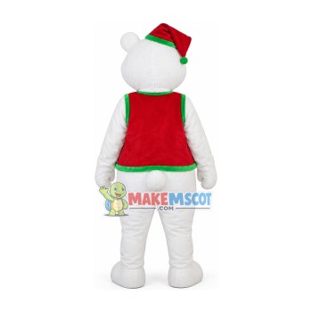 Christmas White Bear Full of Atmosphere Mascot Costume Christmas White Bear Full of Atmosphere Mascot Costume