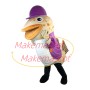 Walking Catfish In Purple Coat Mascot Costume
