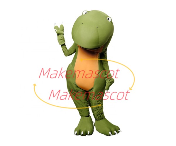 The Green Big-headed Dinosaur Mascot Costume