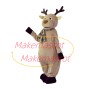 Cold Fawn Wearing Checkered Scarf Mascot Costume