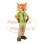 Nick Red Fox In Casual Shirt Mascot Costume