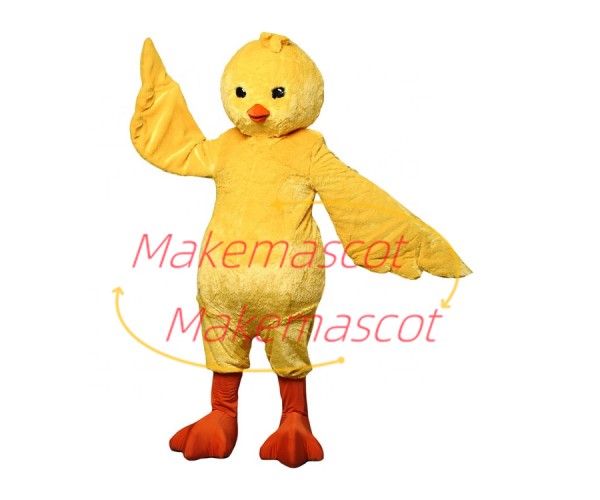 Fluttering Yellow Shorthair Chicken Mascot Costume Fluttering Yellow Shorthair Chicken Mascot Costume