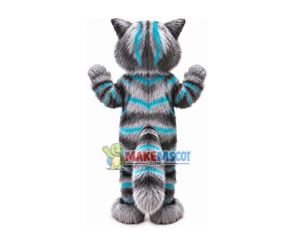 Terrible Blue-eyed Maine Coon Cat Mascot Costume Terrible Blue-eyed Maine Coon Cat Mascot Costume