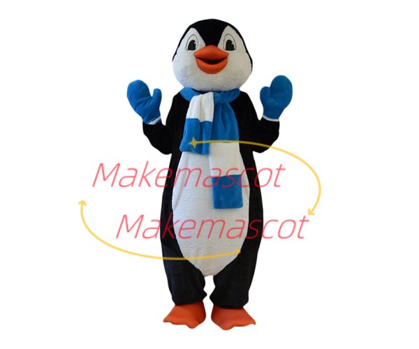 Tall Penguin Wearing Warm Gloves Mascot Costume Tall Penguin Wearing Warm Gloves Mascot Costume