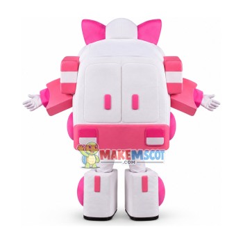 Deformed Pink Amba Ambulance Mascot Costume Deformed Pink Amba Ambulance Mascot Costume
