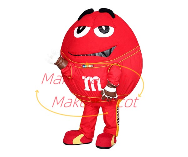 Red Original Chocolate Bean Mascot Costume Red Original Chocolate Bean Mascot Costume