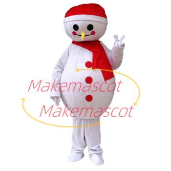 Christmas Snowman of The Dinner Party Mascot Costume Christmas Snowman of The Dinner Party Mascot Costume