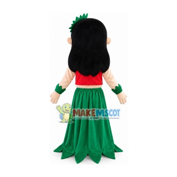 Minority Long-haired Girl Mascot Costume For Festival Minority Long-haired Girl Mascot Costume For Festival