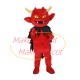 Red Demon Wearing Feather Cape Mascot Costume Red Demon Wearing Feather Cape Mascot Costume