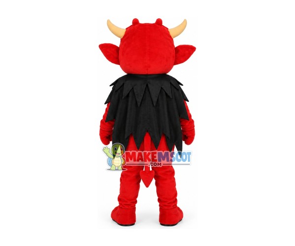 Red Demon Wearing Feather Cape Mascot Costume Red Demon Wearing Feather Cape Mascot Costume