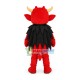 Red Demon Wearing Feather Cape Mascot Costume Red Demon Wearing Feather Cape Mascot Costume
