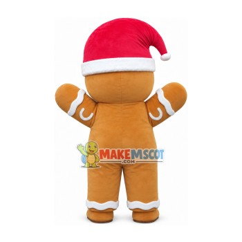 Christmas Baked Gingerbread Man Mascot Costume Christmas Baked Gingerbread Man Mascot Costume