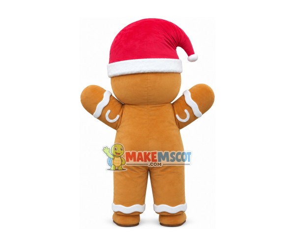Christmas Baked Gingerbread Man Mascot Costume Christmas Baked Gingerbread Man Mascot Costume