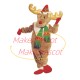 Christmas Window Elk With Golden Horns Mascot Costume Christmas Window Elk With Golden Horns Mascot Costume