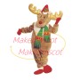 Christmas Window Elk With Golden Horns Mascot Costume