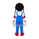 Black Schoolgirl With Long Braids Mascot Costume Black Schoolgirl With Long Braids Mascot Costume