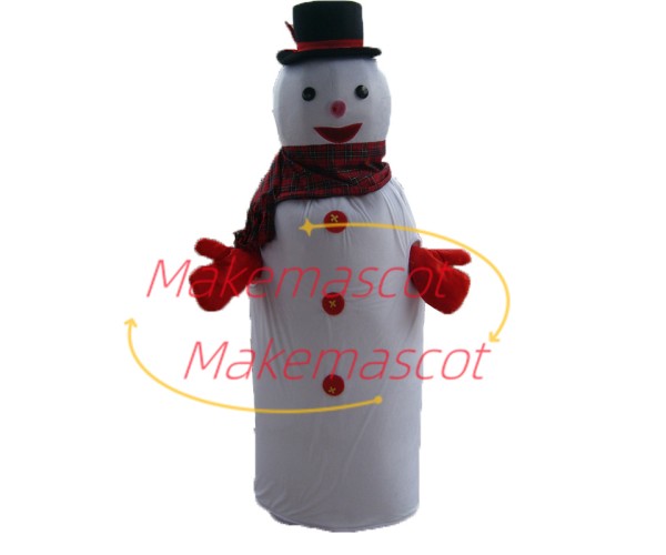 Warm Christmas Snowman With Long Body Mascot Costume Warm Christmas Snowman With Long Body Mascot Costume
