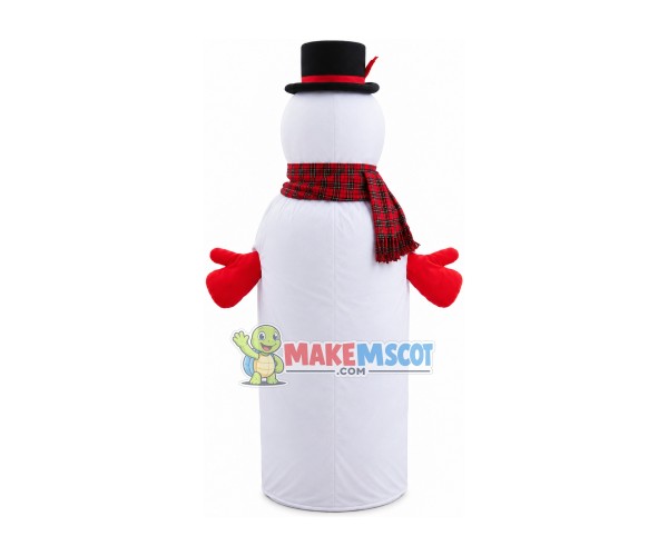 Warm Christmas Snowman With Long Body Mascot Costume Warm Christmas Snowman With Long Body Mascot Costume