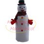 Warm Christmas Snowman With Long Body Mascot Costume