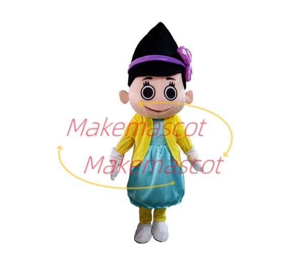 Pretty Girl In The Princess Dress Mascot Costume Pretty Girl In The Princess Dress Mascot Costume