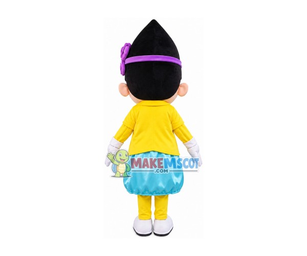 Pretty Girl In The Princess Dress Mascot Costume Pretty Girl In The Princess Dress Mascot Costume