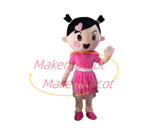 Short Hair Baby Girl With Hairpin Mascot Costume Short Hair Baby Girl With Hairpin Mascot Costume
