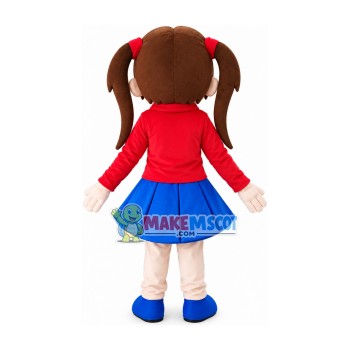 Girl Young Pioneer In Pleated Skirt Mascot Costume Girl Young Pioneer In Pleated Skirt Mascot Costume