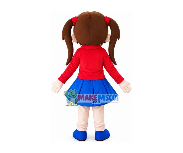 Girl Young Pioneer In Pleated Skirt Mascot Costume Girl Young Pioneer In Pleated Skirt Mascot Costume