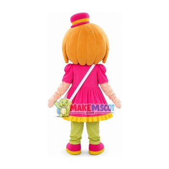 Little Kindergarten Girl With Shoulder Bag Mascot Costume Little Kindergarten Girl With Shoulder Bag Mascot Costume