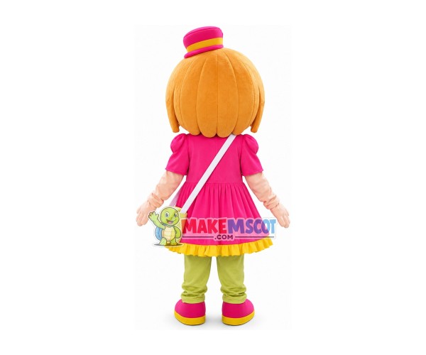 Little Kindergarten Girl With Shoulder Bag Mascot Costume Little Kindergarten Girl With Shoulder Bag Mascot Costume
