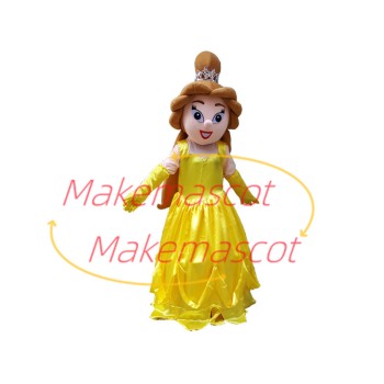 Brave Princess Belle Mascot Cartoon Costume