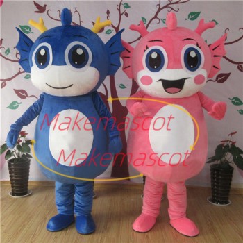 Cheerful Cartoon Big Eyes Dragon Mascot Costume Cheerful Cartoon Big Eyes Dragon Mascot Costume
