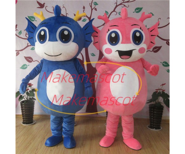 Cheerful Cartoon Big Eyes Dragon Mascot Costume Cheerful Cartoon Big Eyes Dragon Mascot Costume