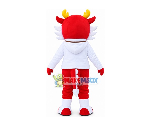 Festive Red Chinese Dragon Mascot Costume Festive Red Chinese Dragon Mascot Costume