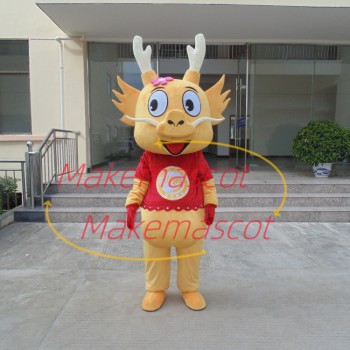 Bright Yellow Dragon Mascot Lightweight Cartoon Costume Bright Yellow Dragon Mascot Lightweight Cartoon Costume
