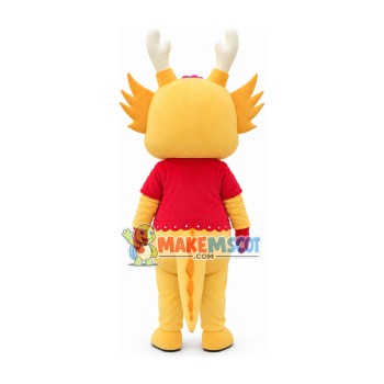 Bright Yellow Dragon Mascot Lightweight Cartoon Costume Bright Yellow Dragon Mascot Lightweight Cartoon Costume