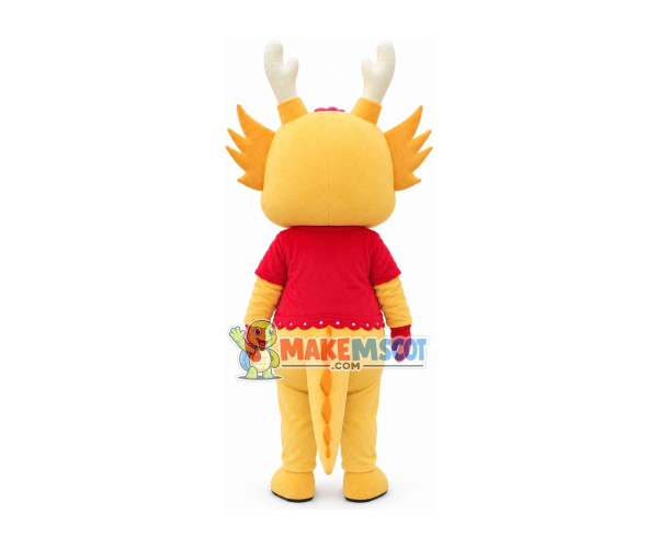 Bright Yellow Dragon Mascot Lightweight Cartoon Costume Bright Yellow Dragon Mascot Lightweight Cartoon Costume