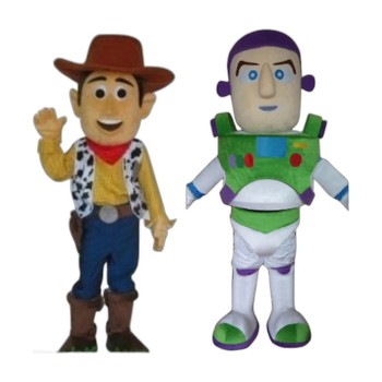 Cowboy Woody and Buzz Lightyear Cartoon Mascot Costume Cowboy Woody and Buzz Lightyear Cartoon Mascot Costume