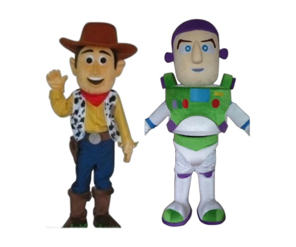 Cowboy Woody and Buzz Lightyear Cartoon Mascot Costume Cowboy Woody and Buzz Lightyear Cartoon Mascot Costume