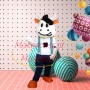 Lively Cartoon Cow In Suspenders Mascot Costume