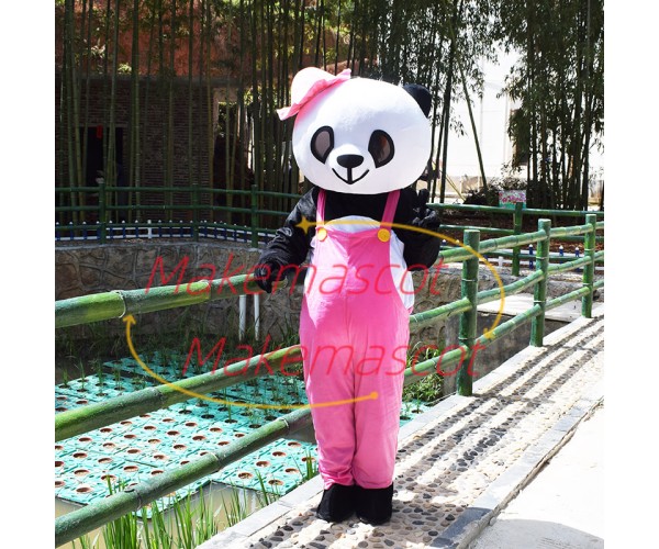Mignon Panda Couple In Nature Mascot Costume Mignon Panda Couple In Nature Mascot Costume