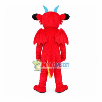Classic Style Dragon With Blue Horns Mascot Costume Classic Style Dragon With Blue Horns Mascot Costume