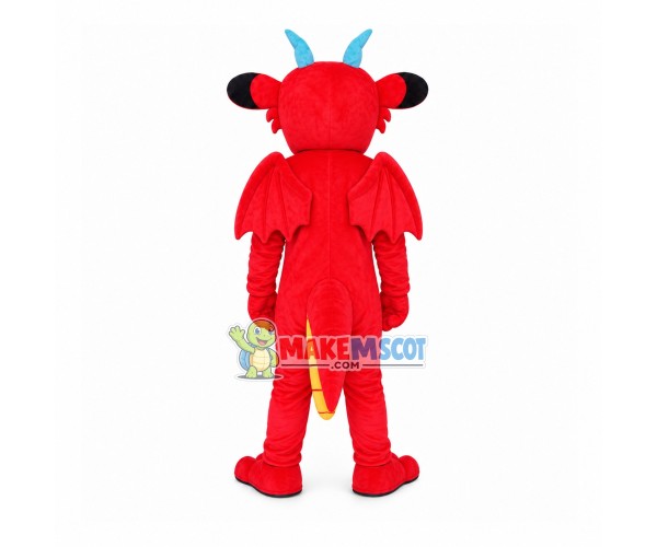 Classic Style Dragon With Blue Horns Mascot Costume Classic Style Dragon With Blue Horns Mascot Costume