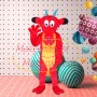 Classic Style Dragon With Blue Horns Mascot Costume